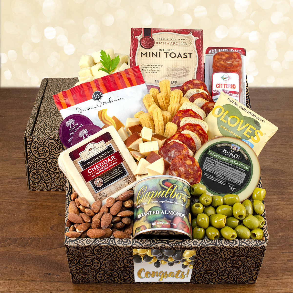 Capalbos Cheese and Crackers Classic Collection Gift Box - Congratulations